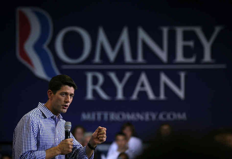 Republican vice presidential candidate Paul Ryan speaks during a campaign rally at West Springfield High School on Friday.