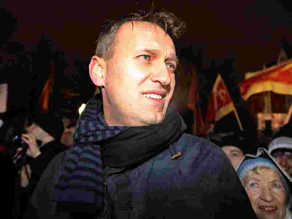 Influential Russian blogger Alexei Navalny takes part in an opposition rally in central Moscow on December 5, 2011.