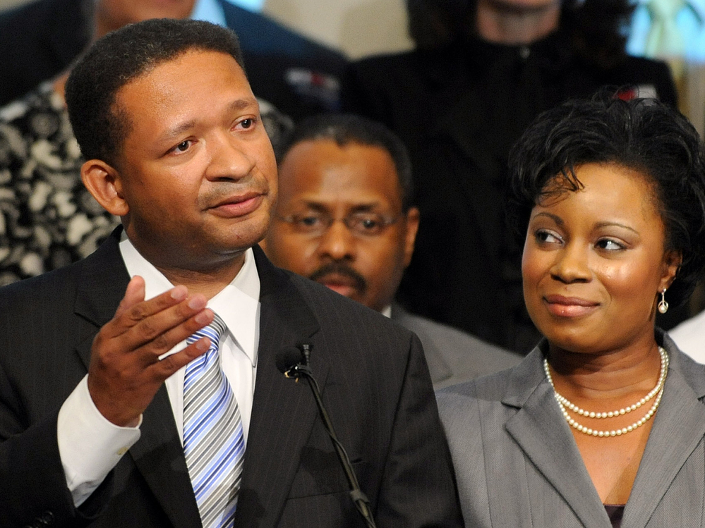 Artur Davis, with his wife, Tara, concedes the Democratic gubernatorial race in Birmingham, Ala., in 2010. Since losing that race, he has become a Republican and moved to Virginia.