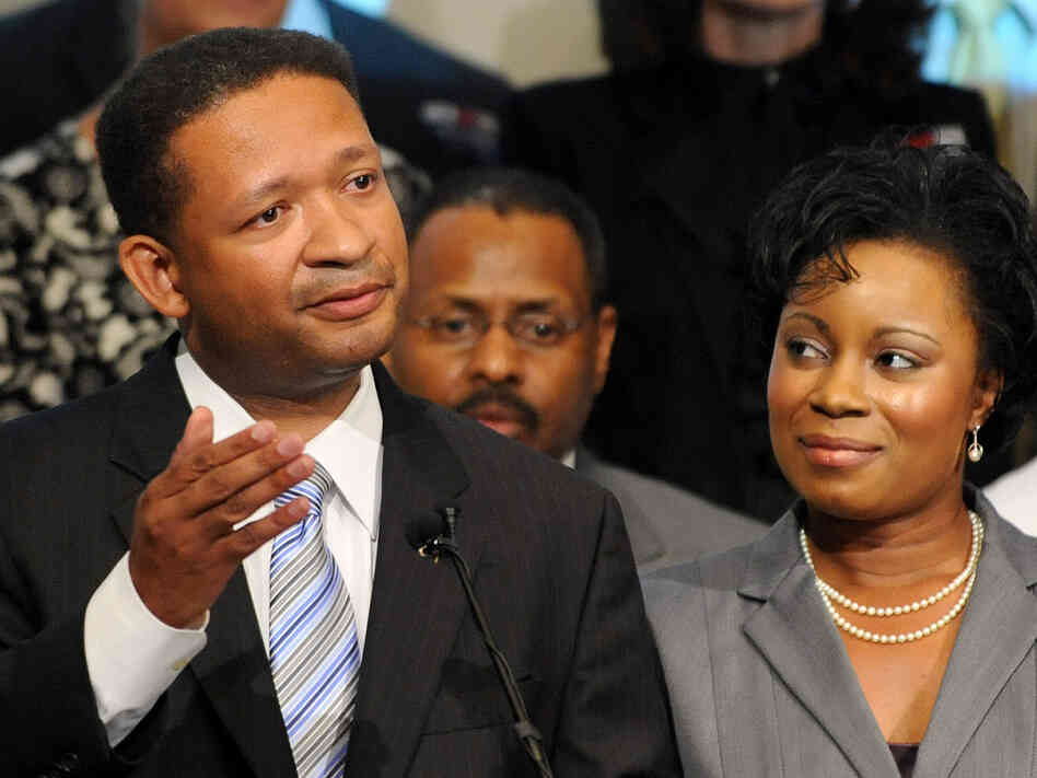 Artur Davis, with his wife, Tara, concedes the Democratic gubernatorial race in Birmingham, Ala., in 2010. Since losing that race, he has become a Republican and moved to Virginia.
