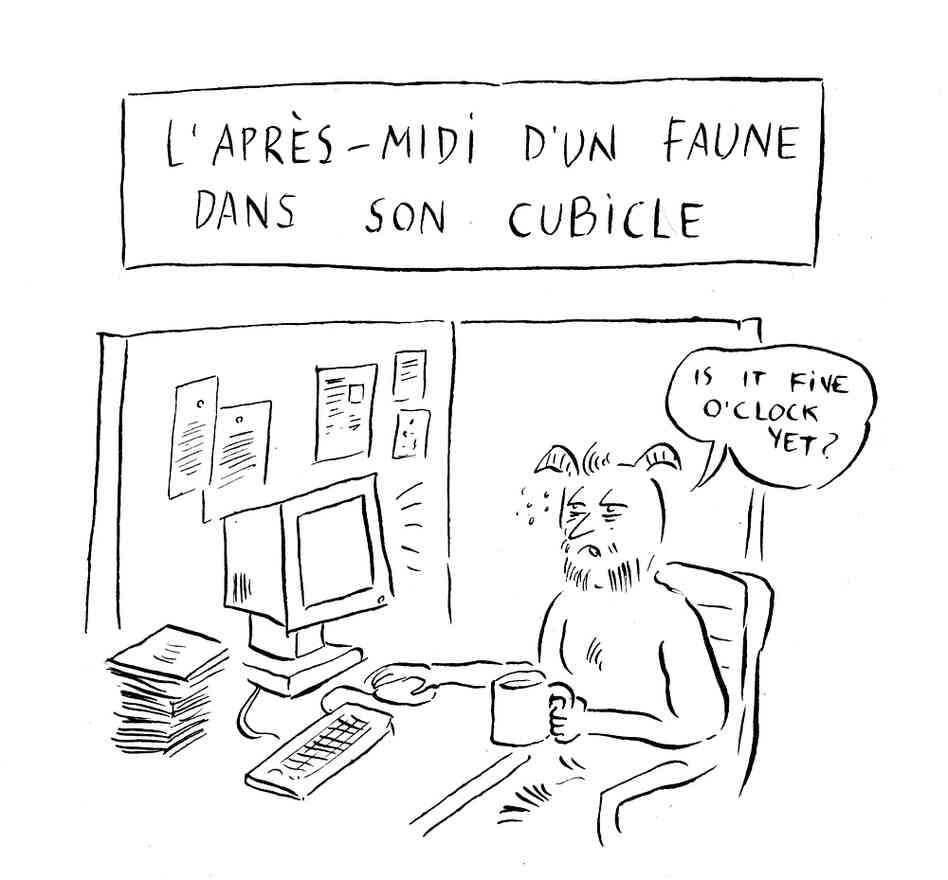 ["Prelude To The Afternoon Of A Faun In His Cubicle"] Claude Debussy, composer of Prelude To the Afternoon of a Faun, was born 150 years ago, Wednesday, Aug. 22. (Cartoon by Pablo Helguera)