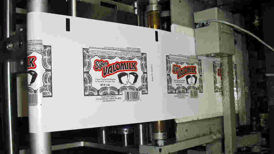 More than one million Valomilk packs pass through the Russell Sifers Candy Company's wrapping machine each year.