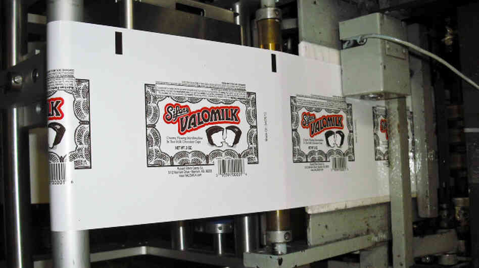 More than one million Valomilk packs pass through the Russell Sifers Candy Company's wrapping machine each year.