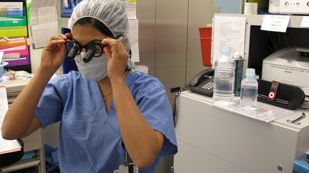 Divya Singh in the operating room.
