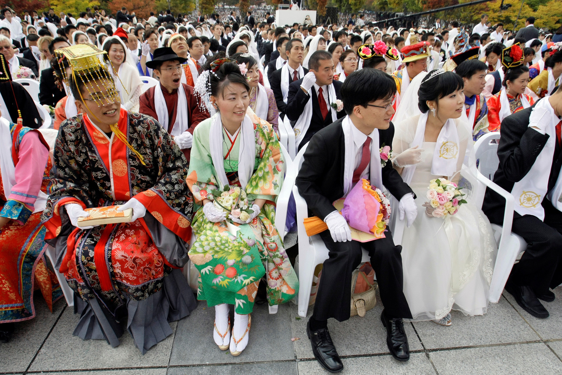 Couples from around the world participated in the mass wedding ceremony.