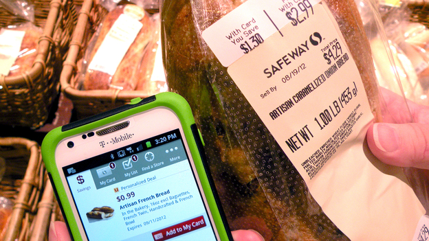 A customer using Safeway's personalized deals gets this loaf of bread for 99 cents instead of the original $4.29.
