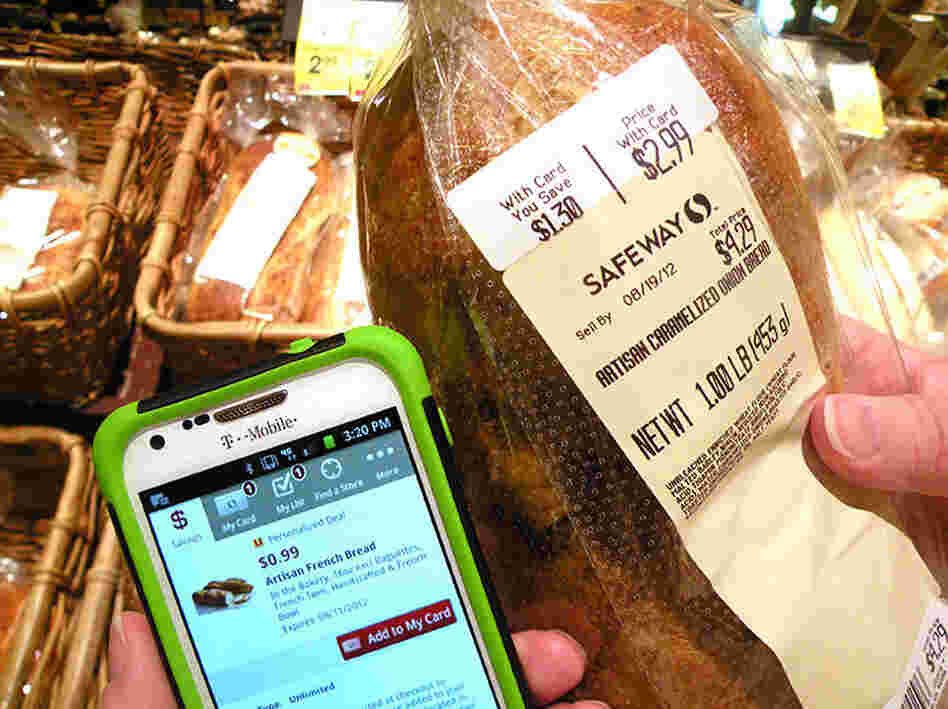 A customer using Safeway's personalized deals gets this loaf of bread for 99 cents instead of the original $4.29.