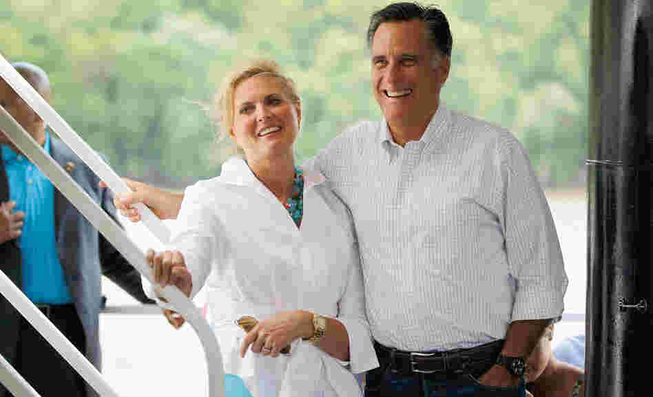 Republican presidential candidate Mitt Romney and his wife, Ann, visit the Spirit of Dubuque in Iowa, in June. Republican presidential candidate Mitt Romney and his wife, Ann, visit the Spirit of Dubuque in Iowa, in June.