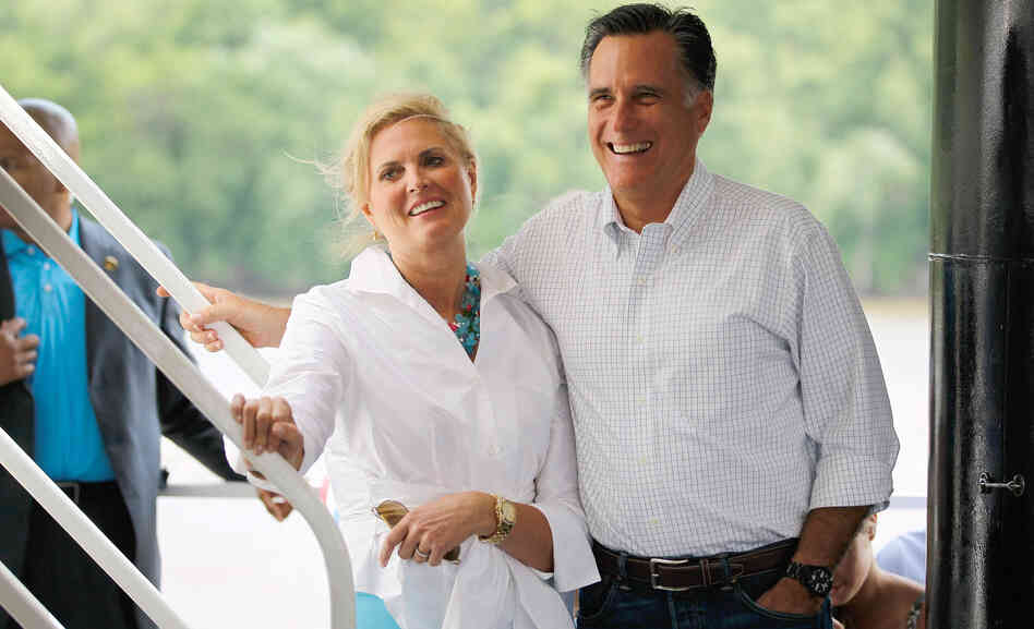 Republican presidential candidate Mitt Romney and his wife, Ann, visit the Spirit of Dubuque in Iowa, in June. Republican presidential candidate Mitt Romney and his wife, Ann, visit the Spirit of Dubuque in Iowa, in June.
