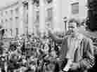 Mario Savio, shown here at a victory rally in UC Berkeley's Sproul Plaza on Dec. 9, 1964, was the face of the free speech movement. Mario Savio, shown here at a victory rally in UC Berkeley's Sproul Plaza on Dec. 9, 1964, was the face of the free speech movement.