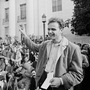 Mario Savio, shown here at a victory rally in UC Berkeley's Sproul Plaza on Dec. 9, 1964, was the face of the free speech movement.