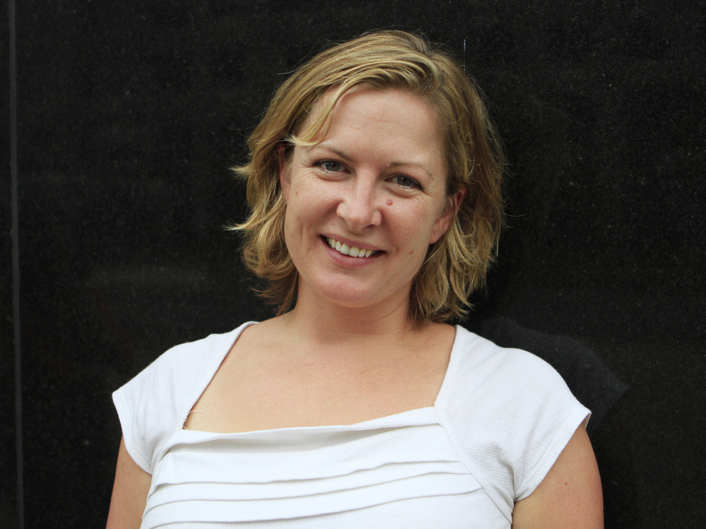 Tess Taylor visits NPR headquarters in Washington on Monday.