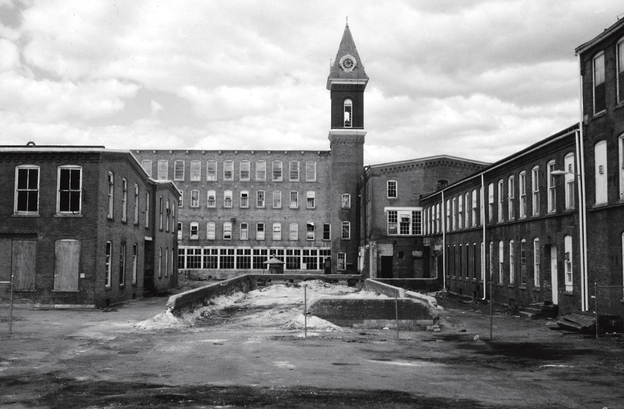 MASS MoCA is a complex of 26 renovated 19th-century factory buildings. The site was formerly the home of Arnold Print Works (1860-1942) and Sprague Electric Company (1942-1985).