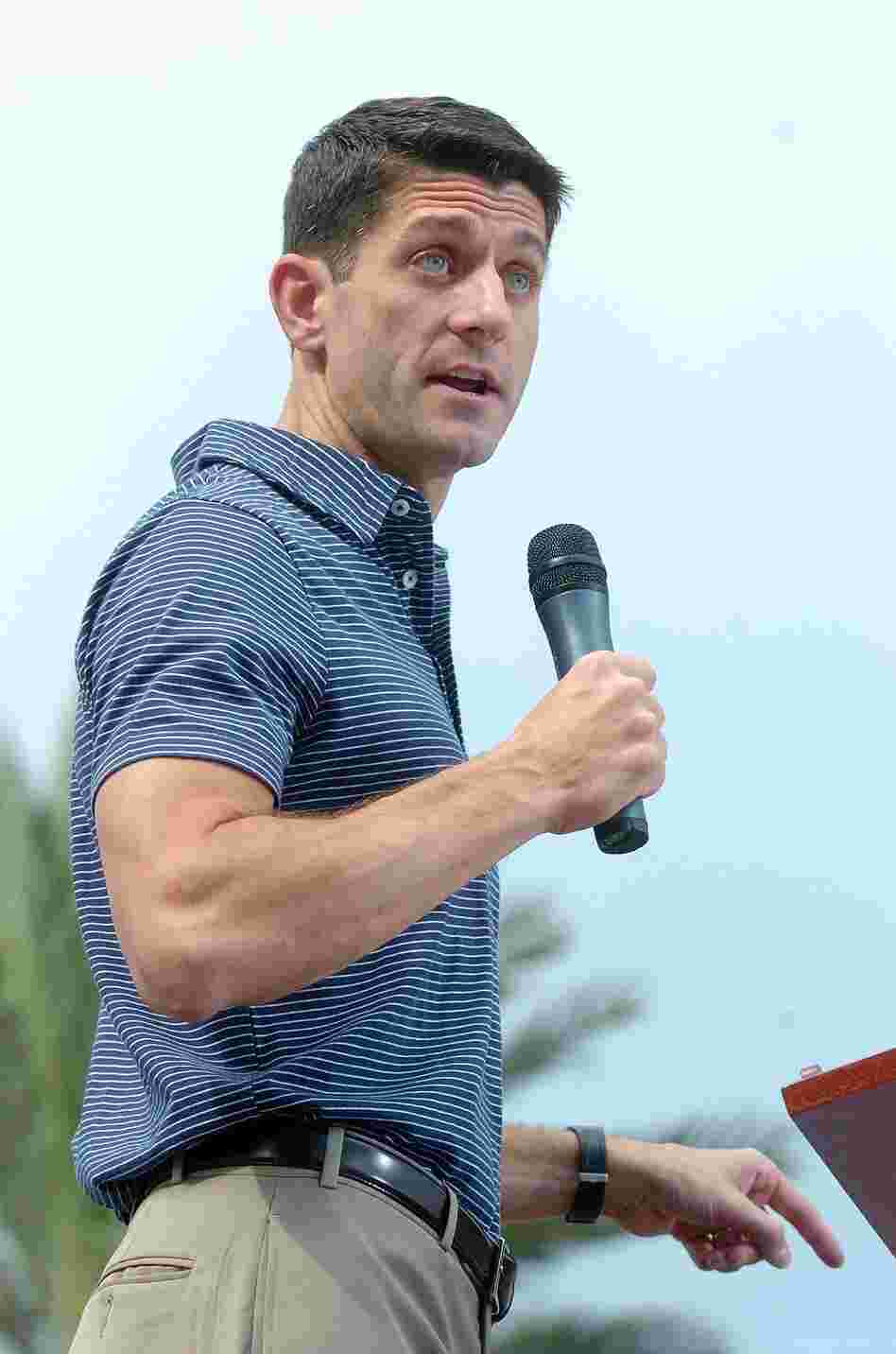Republican vice presidential candidate Paul Ryan speaks Saturday in Florida.