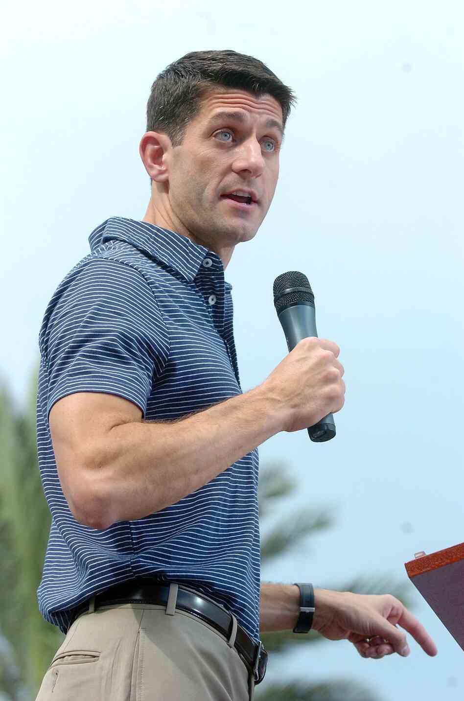 Republican vice presidential candidate Paul Ryan speaks Saturday in Florida.
