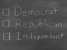 Democrat, Republican or Independent. Democrat, Republican or Independent.