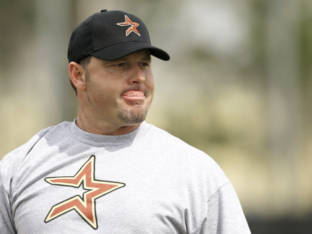 Roger Clemens in 2007, as he was throwing batting practice for the Houston Astros. Could he be back in an Astros' uniform next month?