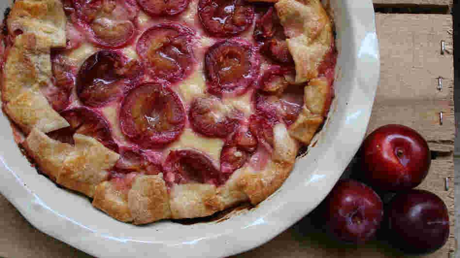 Plum And Orange Flower Custard Galette