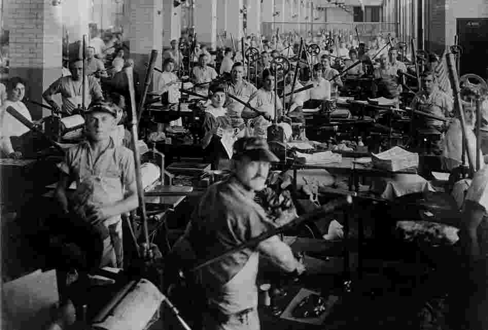Hand-run printing presses like these in 1909 produced 45 sheets an hour, while today's automated machines churn out 10,000 in the same amount of time. "This was considered the toughest job at the time," said Franklin Noll, a historical consultant at the U.S. Bureau of Engraving and Printing. "You had to work as fast as you could all the time on a rate where you only got paid for the good sheets."