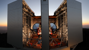 Roger Angel's mirror technology is now used in many large telescopes around the world, including this one, the Large Binocular Telescope at the Mount Graham International Observatory in Arizona. Its twin mirrors can produce images 10 times sharper than the Hubble Space Telescope.