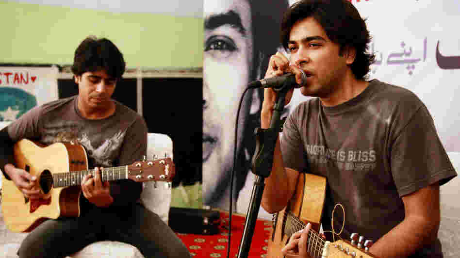 Pakistani pop singer Shehzad Roy (right) sings for teenage prisoners at a prison in Karachi, Pakistan, in 2008. Known originally for fluffy pop songs, Roy's music has taken a harder, more political edge, protesting injustice in Pakistan.