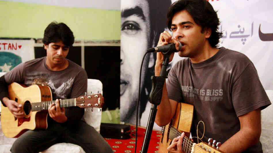 Pakistani pop singer Shehzad Roy (right) sings for teenage prisoners at a prison in Karachi, Pakistan, in 2008. Known originally for fluffy pop songs, Roy's music has taken a harder, more political edge, protesting injustice in Pakistan.