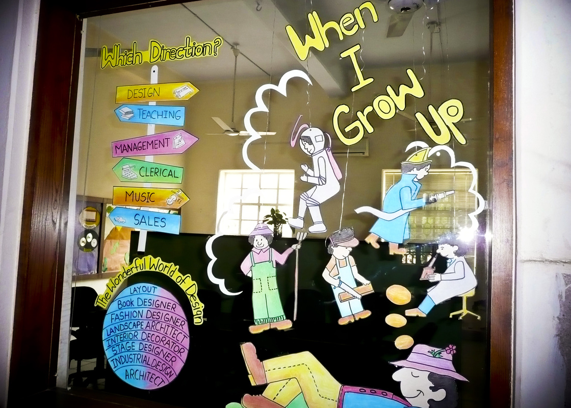 Handmade decorations adorn the refurbished Fatima Jinnah girls school, where stray dogs once roamed the classrooms.