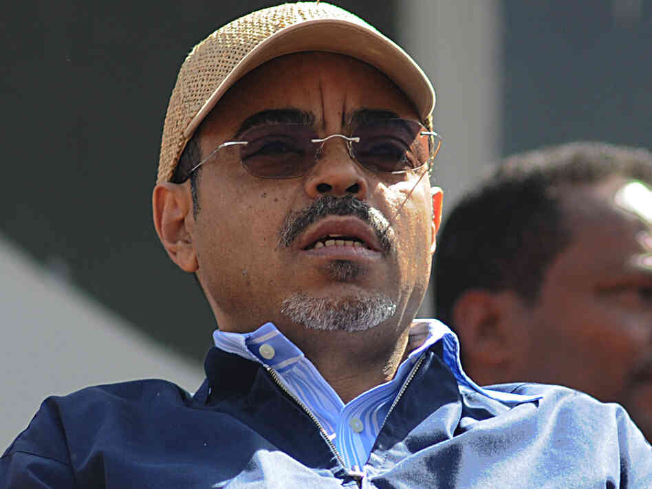 Ethiopian Prime Minister Meles Zenawi follows proceedings at the Meskel Square in Addis Ababa on May 25, 2010 to celebrate his landslide election victory.