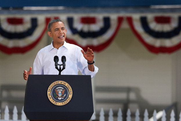 President Obama is on record as opposing superPACs for normalizing gigantic donations, but his campaign has hesitantly decided to accept donations from such groups. He is shown above speaking during a campaign stop in Oskaloosa, Iowa, last week.