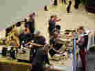 Serving coffee at A 2nd Cup.