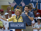 Republican vice presidential candidate Paul Ryan campaigns with his mother, Betty Ryan Douglas, on Saturday in The Villages, Fla. The Mitt Romney campaign has created an ad from the event. Republican vice presidential candidate Paul Ryan campaigns with his mother, Betty Ryan Douglas, on Saturday in The Villages, Fla. The Mitt Romney campaign has created an ad from the event.