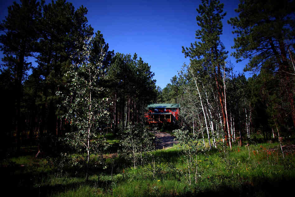 A view of a private home in the Jemez Mountains.  