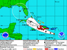 The projected track as of 11 a.m. ET today. The path has moved slightly to the west. The projected track as of 11 a.m. ET today. The path has moved slightly to the west.