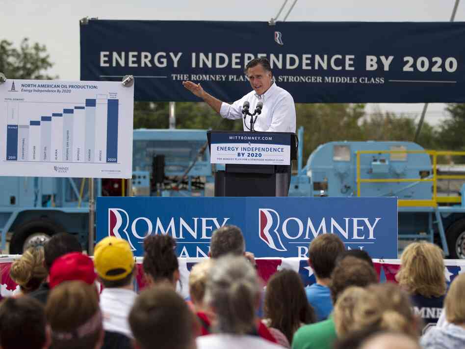In unveiling his energy policy during a campaign event on Thursday, Mitt Romney says he wants to set a goal of North American energy independence by 2020.