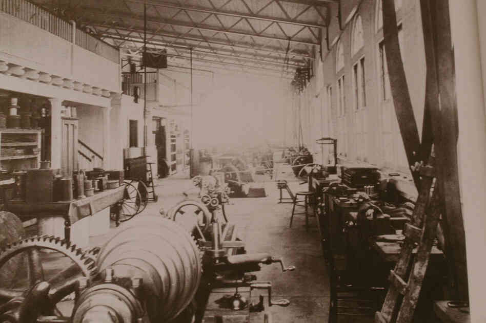 A view from inside the Wardenclyffe lab on Long Island in 1904.