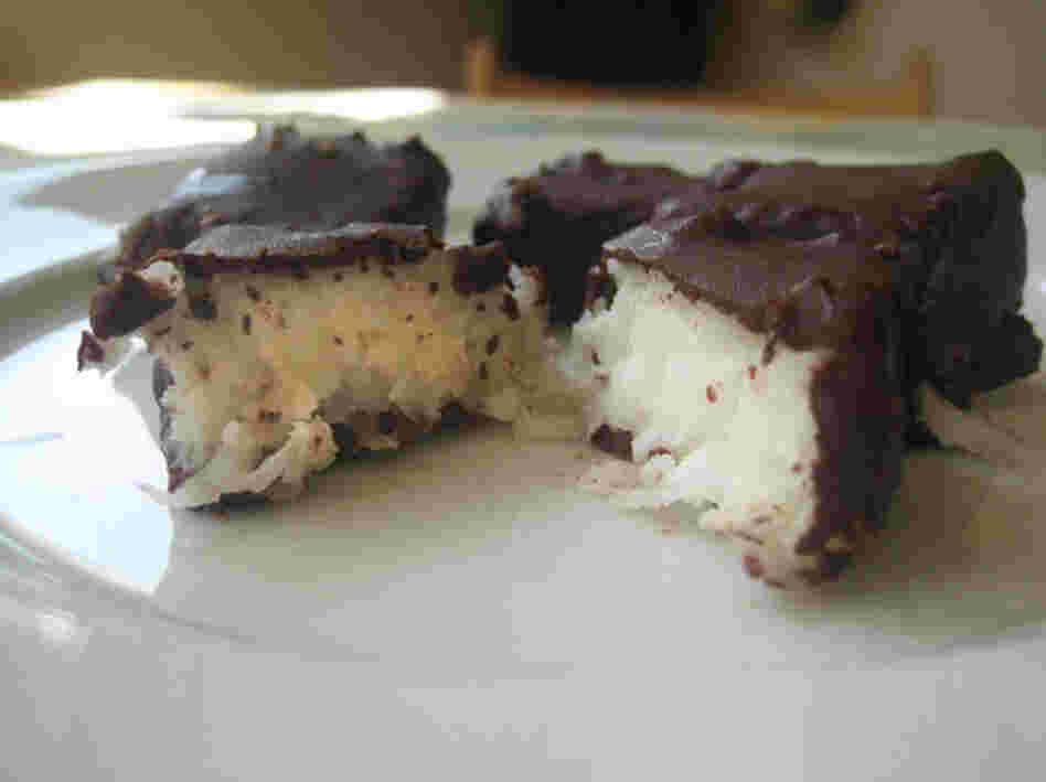 A traditional sweet treat from Maine, needhams are made with coconut, chocolate and real Maine potatoes.