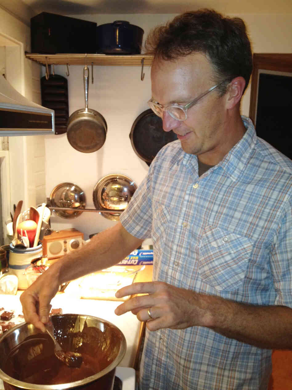 Jon Courtney makes needhams in his kitchen with potatoes from his own garden.
