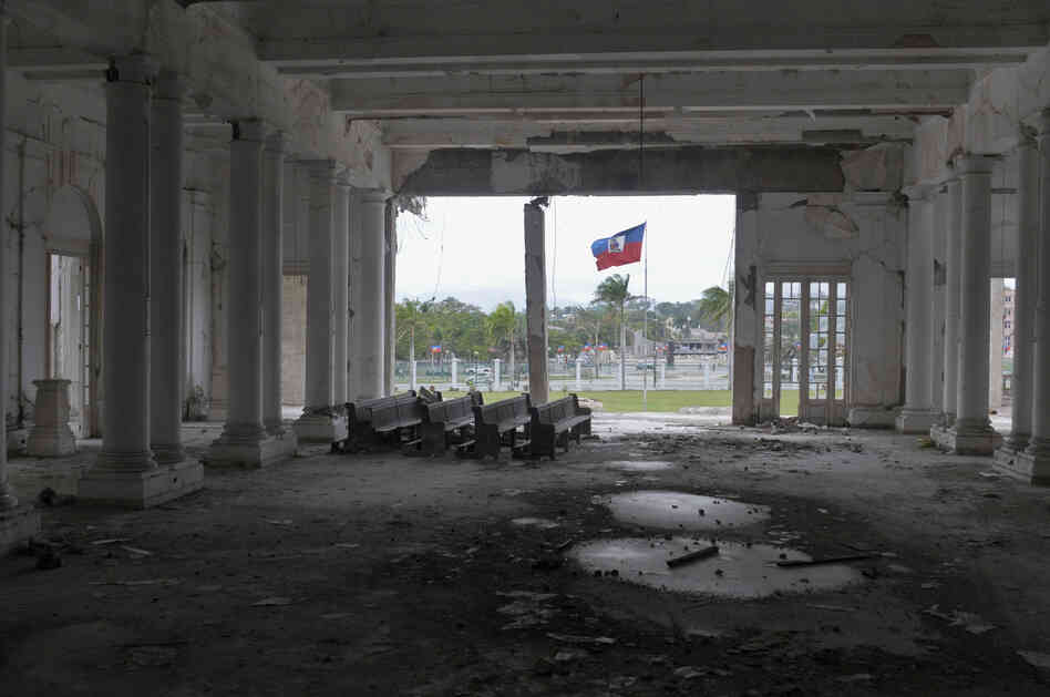 The ballroom at the destroyed National Palace.