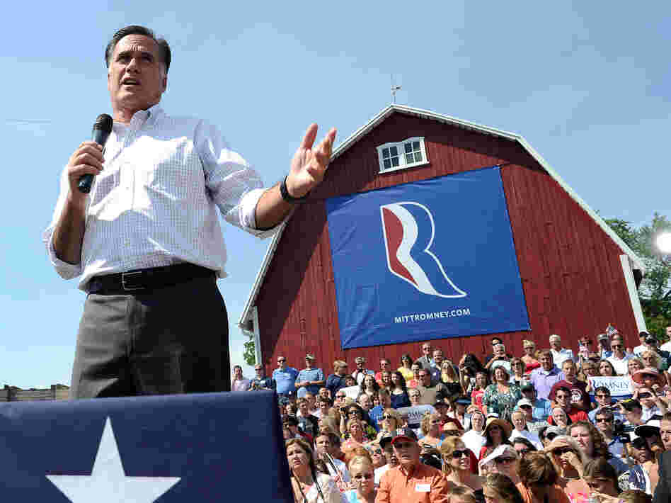 But seriously, folks: Republican presidential candidate Mitt Romney joked about birth certificates today in Commerce, Mich.