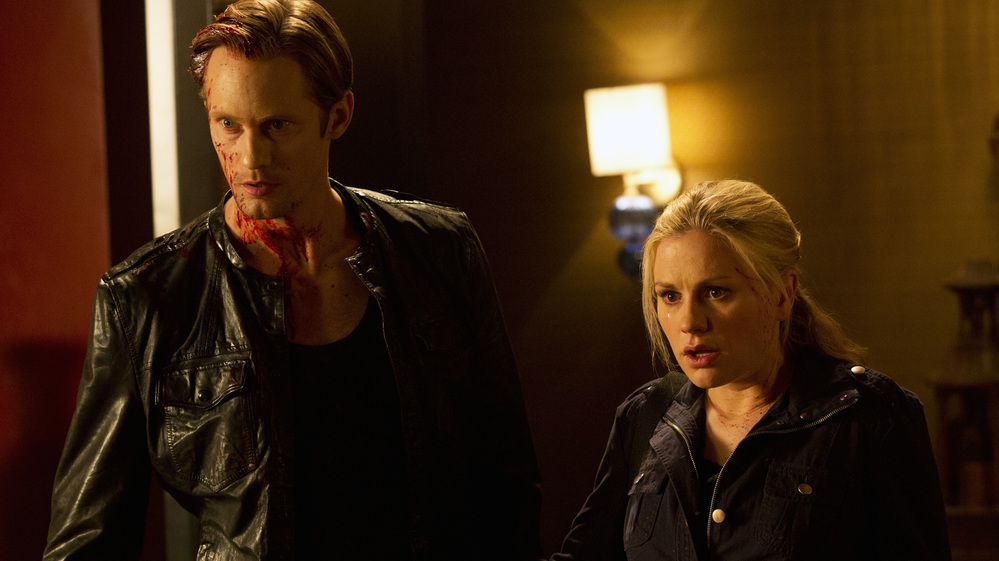 Eric Northman (Alexander Skarsgard) and Sookie Stackhouse (Anna Paquin).