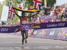 Uganda's Stephen Kiprotich wins the gold medal in the men's marathon at the 2012 London Olympics. As the impoverished country's second gold medalist in 40 years, Kiprotich became an instant national hero. Uganda's Stephen Kiprotich wins the gold medal in the men's marathon at the 2012 London Olympics. As the impoverished country's second gold medalist in 40 years, Kiprotich became an instant national hero.