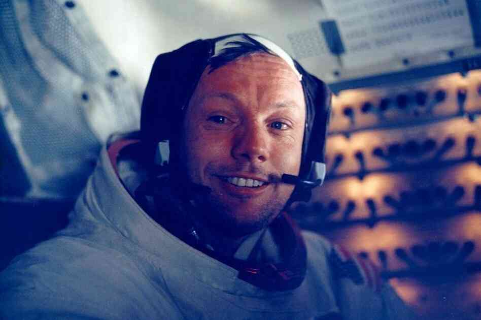 Armstrong in the lunar module after the historic moonwalk.