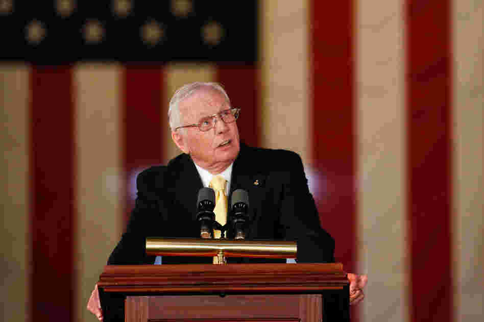 Armstrong in November 2011 at the U.S. Capitol, when he and the other astronauts from the Apollo 11 mission were awarded Congressional Gold Medals.