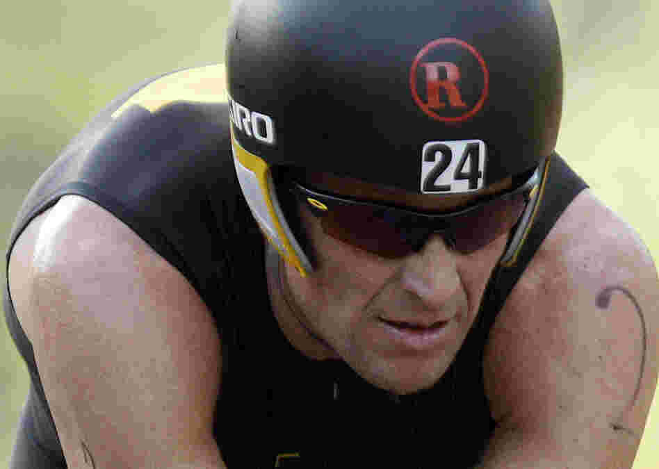 Lance Armstrong competes in the Ironman Panama 70.3. triathlon in Panama City, Panama.