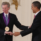 President Obama congratulates pianist Van Cliburn after presenting him with the National Medal of Arts in 2011. President Obama congratulates pianist Van Cliburn after presenting him with the National Medal of Arts in 2011.