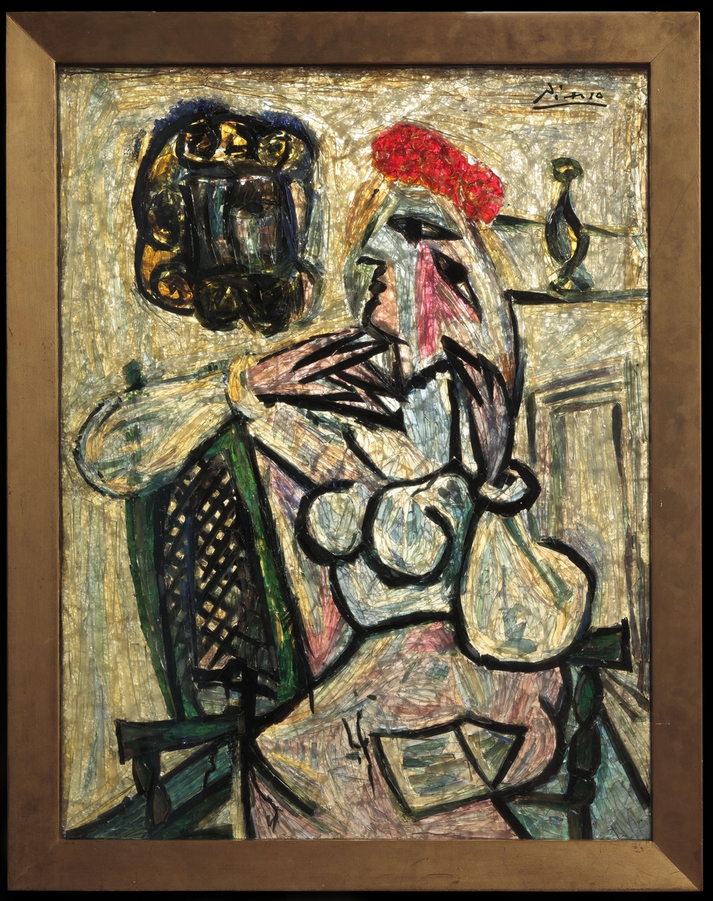 Industrial designer Raymond Loewy purchased Pablo Picasso's Seated Woman with Red Hat (or Femme assise au chapeau rouge) in 1957 and gifted it to the Evansville Museum in the '60s.