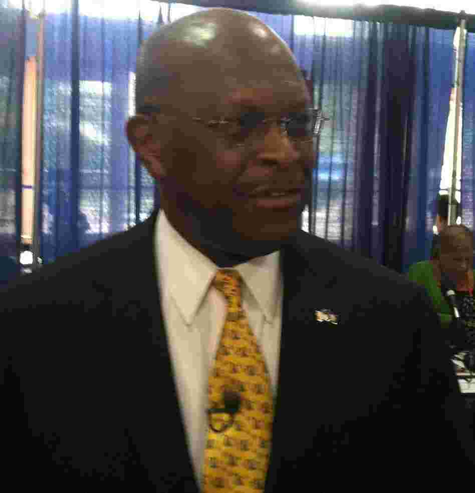 Herman Cain on Monday at the Tampa Convention Center.