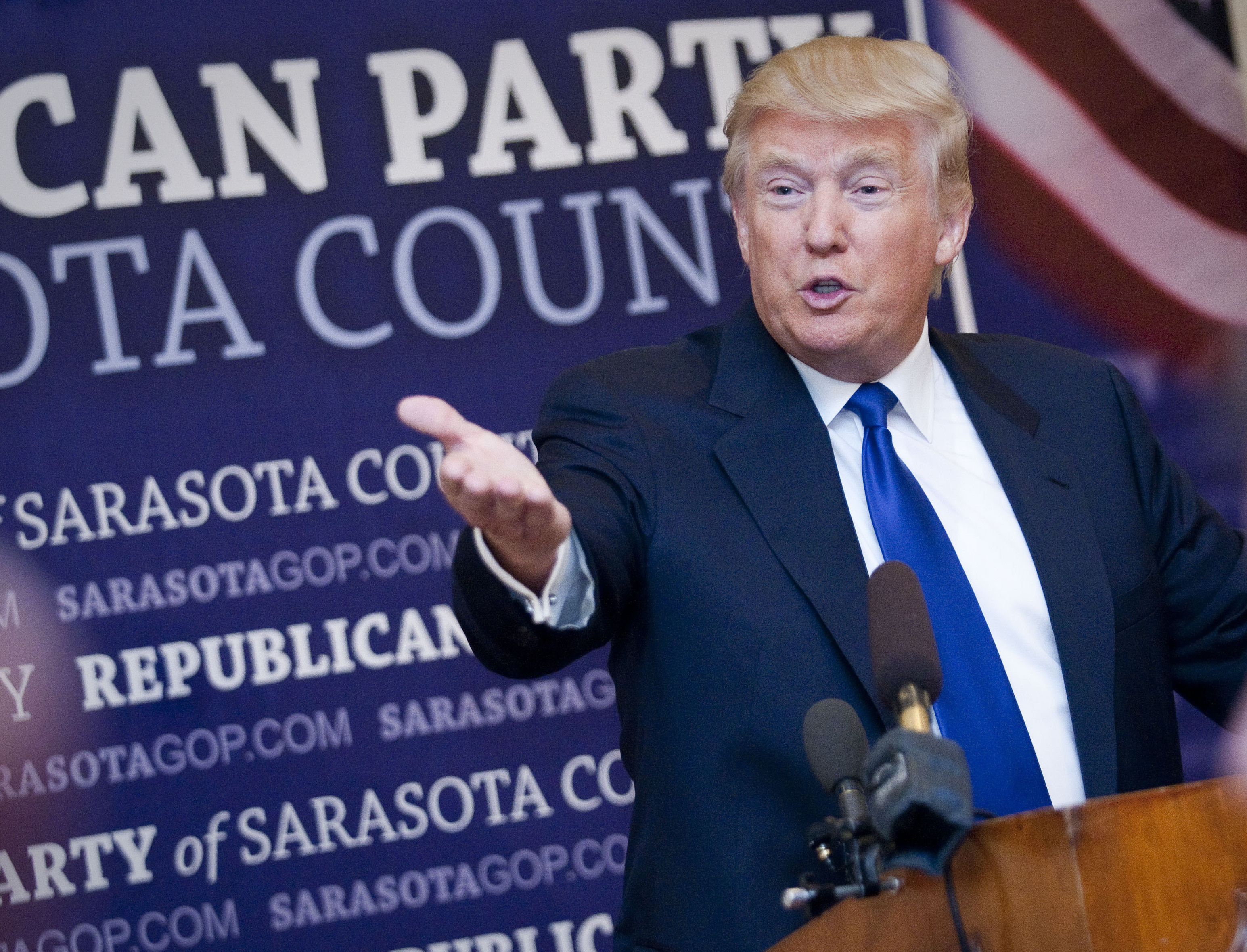 Donald Trump on Sunday in Sarasota, Fla., where local Republicans named him their Statesman of the Year.