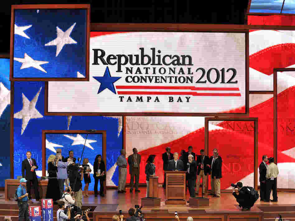 Final preparations were under way Monday for the opening of the Republican National Convention in Tampa, Fla. Democrats are holding their convention next week in Charlotte, N.C.