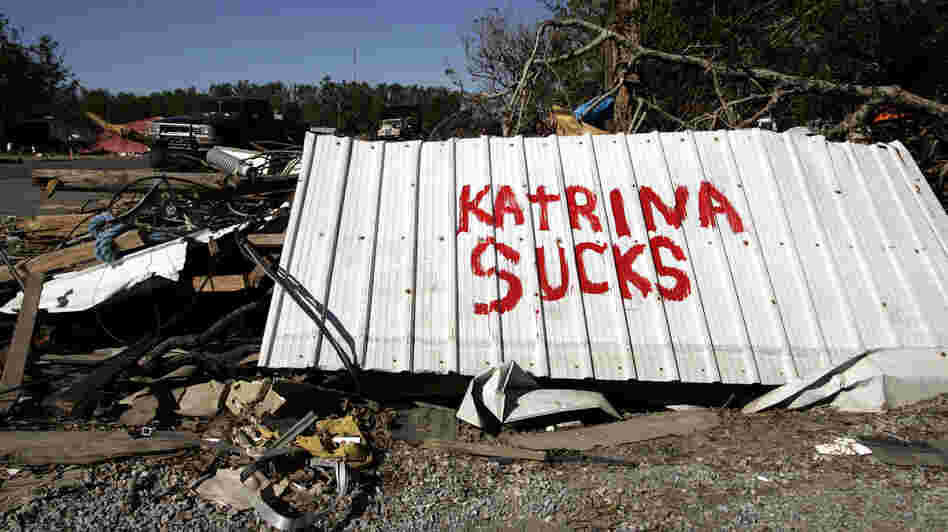 A sign was displayed on a highway near New Orleans in the wake of Hurricane Katrina in 2005.